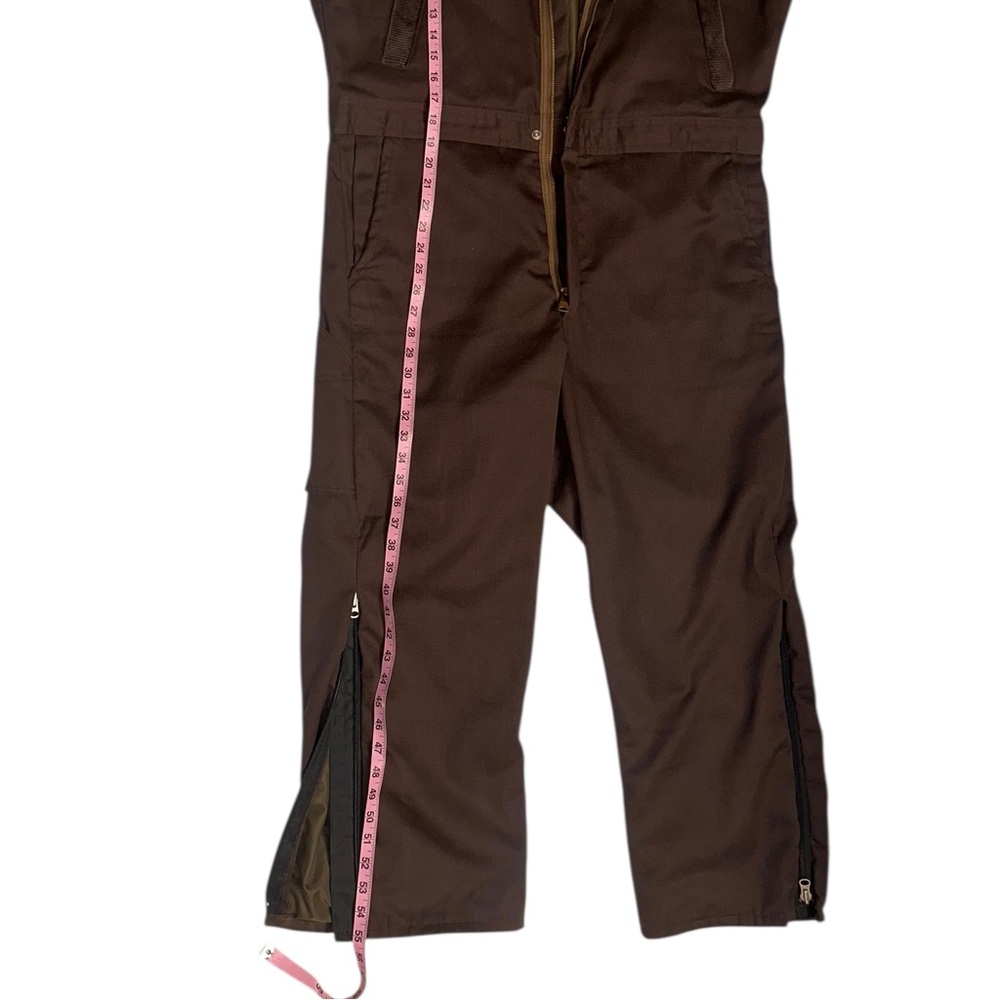 VTG 70’s SEARS Men’s Brown Insulated Work Coveralls Corduroy Trim Jumpsuit Sz 42 - Picture 7 of 12